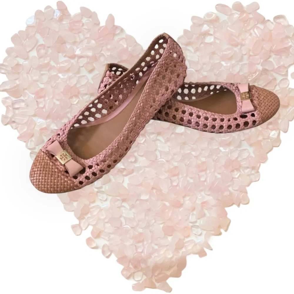 Tory Burch Carlyle Woven Ballerina Flats